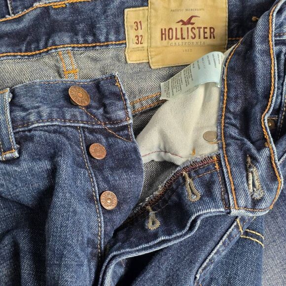 Hollister Button Fly Straight Jeans W31 L32 100% Cotton - Picture 12 of 13